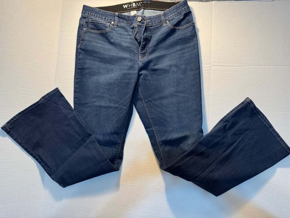 WHBM Slim Boot Jeans Size 14R Dark Wash Stretch Denim